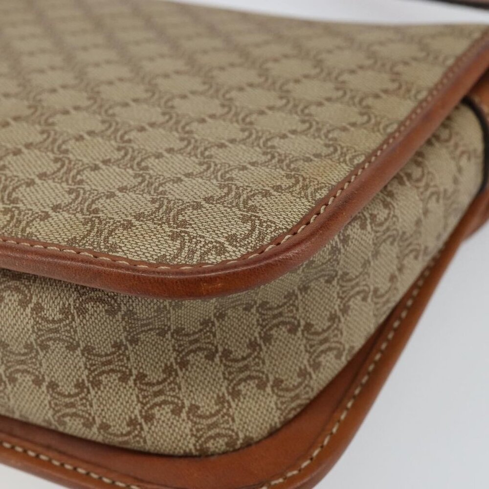 Authentic CELINE Macadam Canvas Shoulder Bag PVC Beige Gold - Picture 4 of 16